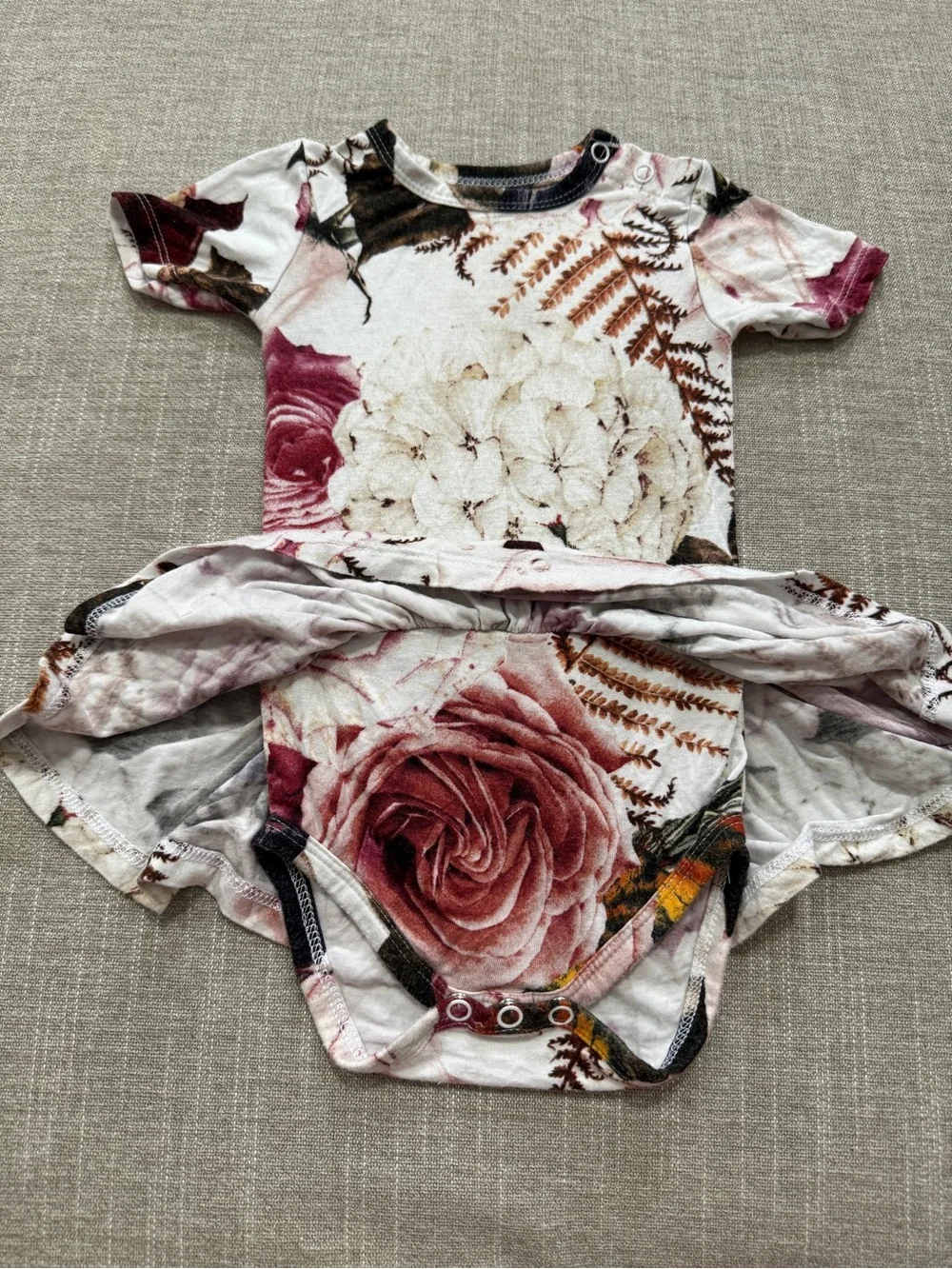 Posh Peanut Black Rose Flutter Bodysuit Dress